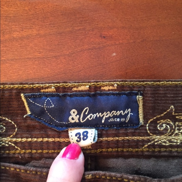 J & Co. brown corduroy jeans - Picture 3 of 3